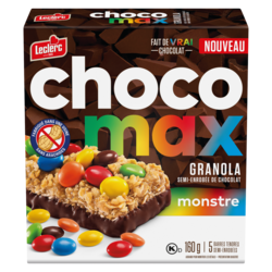 Leclerc Barres tendres semi-enrobées granola semi-enrobée de chocolat monstre 160 g, 1,88 $/100g