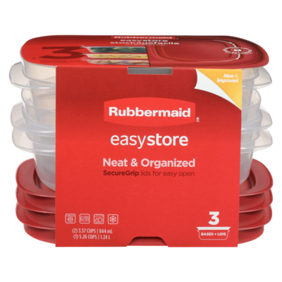 Rubbermaid Rectangular Food Storage Containers with Lids 1.2L/ 710 mL 3-Pack 3 ea, $4.33/1ea