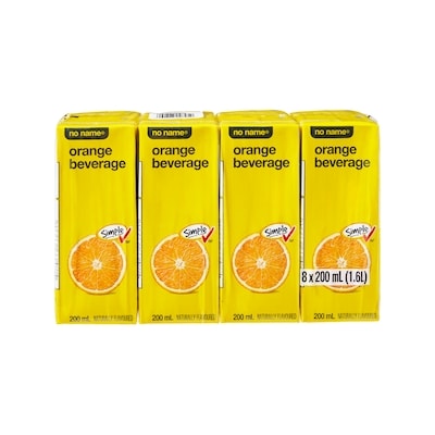 Sans Nom Boîtes de boisson à l’orange 8x200.0 ml, 0,24 $/100ml