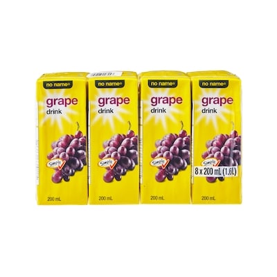 No Name Grape Drink Boxes 8x200.0 ml, $0.24/100ml