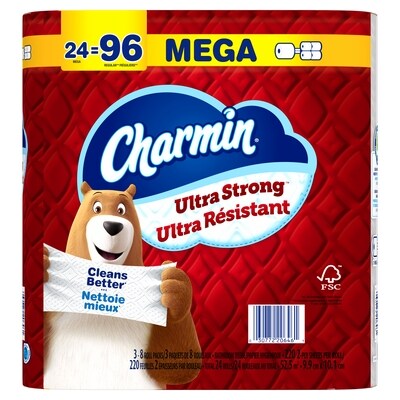 Charmin Papier hygiénique Ultra Résistant, 24 rouleaux méga 24 ea, 32,99 $/1ch