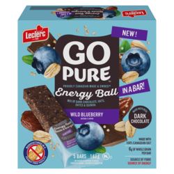 Leclerc Go Pure Energy Ball In A Bar Wild Blueberry 140 g, $1.34/100g