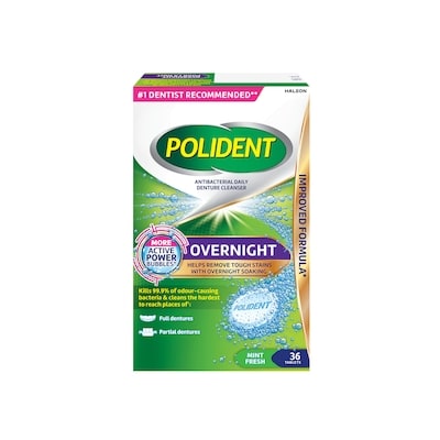 Polident Pour la Nuit, 36 comprimés 36 ea, 0,21 $/1ch