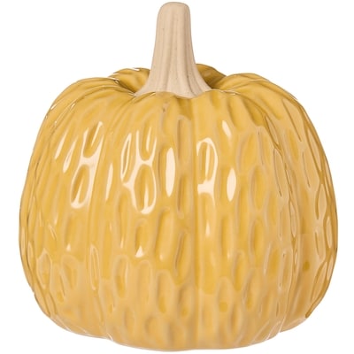 Life at Home Textured Ceramic Pumpkin Decoration 5.70 in - Yellow 1 ea, $10.00/1ea