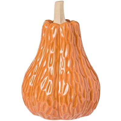 Life at Home Textured Ceramic Pumpkin Decoration 6.90 in - Orange 1 ea, $10.00/1ea