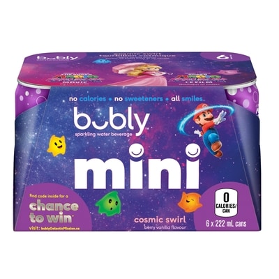 Bubly Sparkling Water Mini Cosmic Swirl 6x222.0 ml, $0.37/100ml