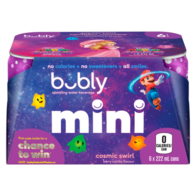 Bubly Sparkling Water Mini Cosmic Swirl 6x222.0 ml, $0.37/100ml