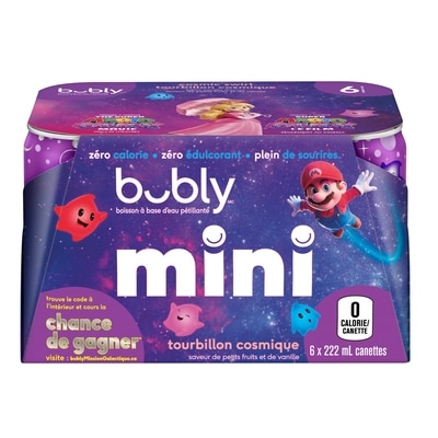 Eau pétillante Bubly Eau pétillante tourbillon cosmique 6x222.0 ml, 0,37 $/100ml