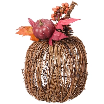 null Light Up Rattan Pumpkin Decoration - 12 in 1 ea, $16.00/1ea