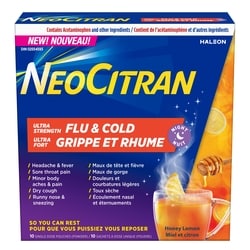 NeoCitran Ultra Fort Grippe et Rhume Nuit miel et citron (poudre) 10 ea, 1,70 $/1ch