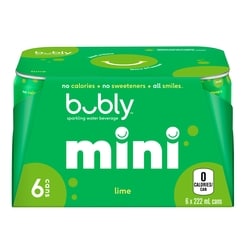 Bubly Sparkling Water Lime Sparkling Water 6x222.0 ml, $0.38/100ml