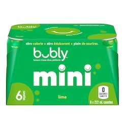 Eau pétillante Bubly Eau Pétillante Lime 6x222.0 ml, 0,37 $/100ml