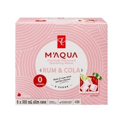 President's Choice M'AQUA™ Rum & Cola Flavoured Sparkling Water 6x355.0 ml, $0.21/100ml