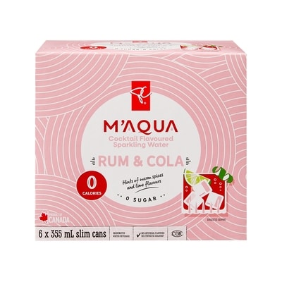 President's Choice M'AQUA™ Rum & Cola Flavoured Sparkling Water 6x355.0 ml, $0.21/100ml