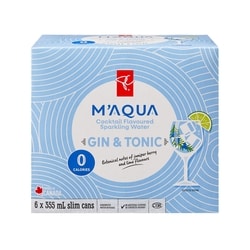 President's Choice M'AQUA™ Gin & Tonic Flavoured Sparkling Water 6x355.0 ml, $0.21/100ml