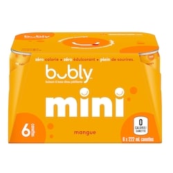 Eau pétillante Bubly Eau pétillante Mangue 6x222.0 ml, 0,37 $/100ml