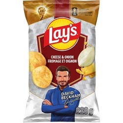 Lay's Cheese & Onion Potato Chips 220 g, $1.82/100g