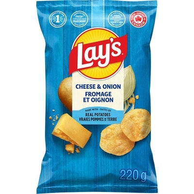 Lay’s Croustilles Fromage et oignon 220 g, 2,40 $/100g