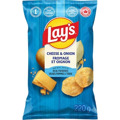 Lay’s Croustilles Fromage et oignon 220 g, 2,27 $/100g