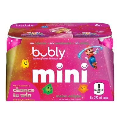 Bubly Sparkling Water Mini Melon Eclipse 6x222.0 ml, $0.37/100ml