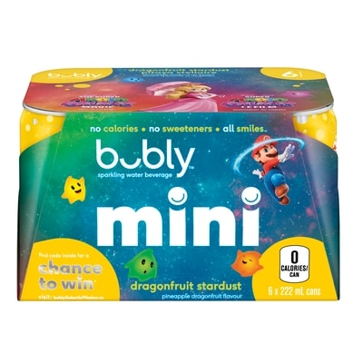 Bubly Sparkling Water Mini Dragonfruit Stardust 6x222.0 ml, $0.37/100ml