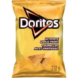 Doritos Chips tortilla Tourbillon ail et parmesan 210 g, 2,38 $/100g