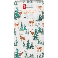 President's Choice 3 Ply Buffet Napkins 40 Pack - Deer 40 ea, $0.13/1ea