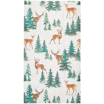 Lot de 40 serviettes de table à 3 plis – chevreuil