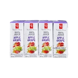 le Choix du Président Boîtes 100 % jus, pomme et raisin 8x200.0 ml, 0,28 $/100ml