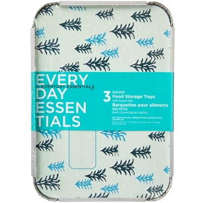 Everyday Essentials Large Holiday Food Storage Trays with Board Lids 3 Pack - Trees 3 ea, $1.67/1ea
