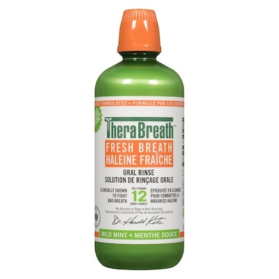 TheraBreath Solution de rinçage orale haleine fraîche menthe douce 1000 ml, 2,40 $/100ml