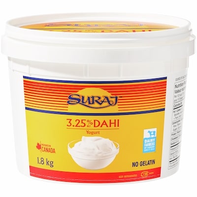 Suraj 3.25% Dahi Yogurt 1.8 kg, $0.43/100g