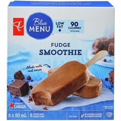 PC Menu Bleu Barres de dessert laitier glacé au smoothie au fudge 6x80.0 ml, 1,25 $/100ml