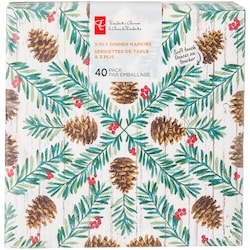 President's Choice 3 Ply Dinner Napkins 40 Pack - Pinecone 40 ea, $0.13/1ea