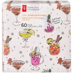 President's Choice 3 Ply Beverage Napkins 60 Pack - Drinks 60 ea, $0.08/1ea