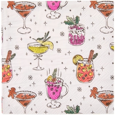 3 Ply Beverage Napkins 60 Pack - Drinks