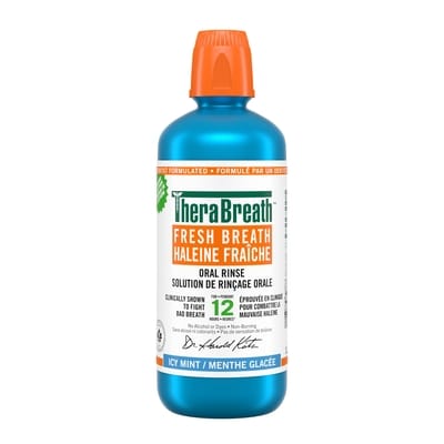 TheraBreath Mente Glacée Haleine Fraîche Solution de Rinçage Orale 1000 ml, 2,45 $/100ml