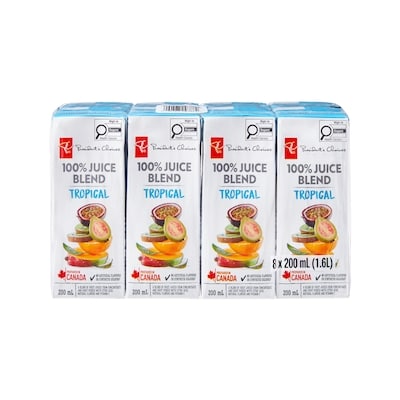 President's Choice 100% Tropical Juice Blend Boxes 8x200.0 ml, $0.34/100ml