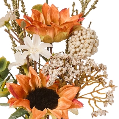 Dried Orange Flowers with Vase