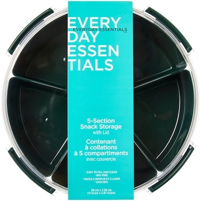 Everyday Essentials 5-Section Snack Storage with Lid - Green 1 ea, $4.79/1ea