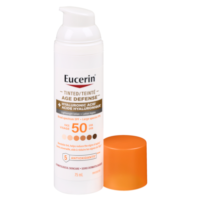 Eucerin Écran solaire anti-âge teinté avec acide hyaluronique, FPS 50 75 ml, 41,32 $/100ml