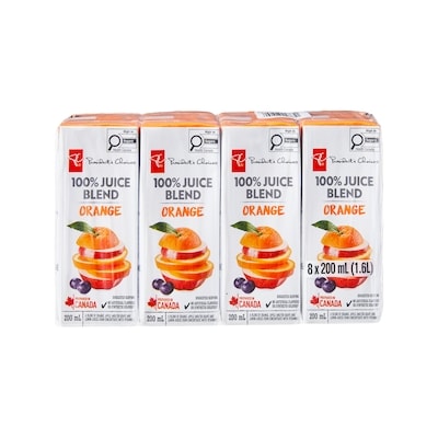 President's Choice 100% Orange Juice Blend Boxes 8x200.0 ml, $0.34/100ml