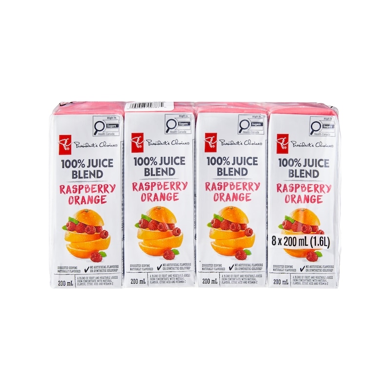 100% Raspberry Orange Juice Blend Boxes