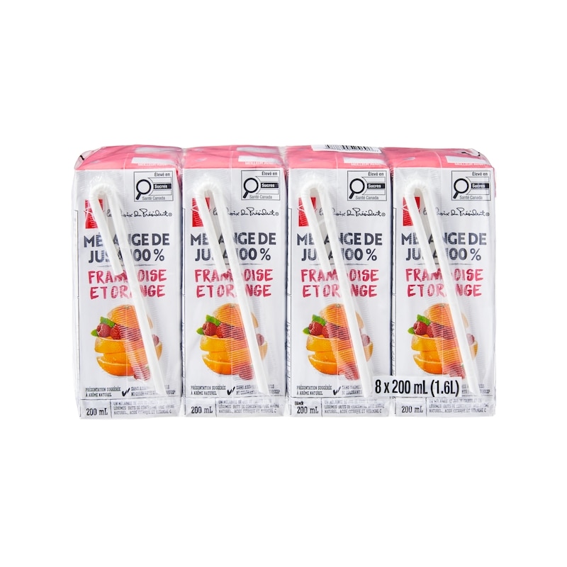 100% Raspberry Orange Juice Blend Boxes