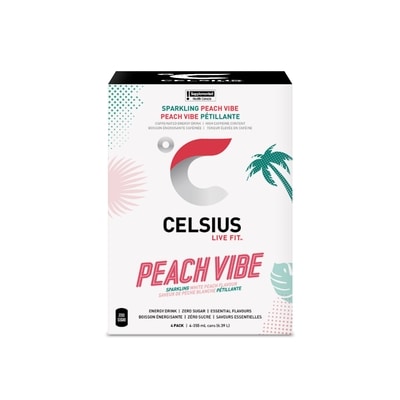 Celsius Boisson énergisante Peach Vibe pétillante 4x355.0 ml, 0,56 $/100ml