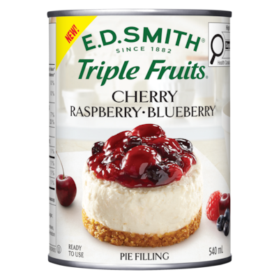 ED Smith Pie Filling Cherry Raspberry Blueberry 540 ml, $1.19/100ml