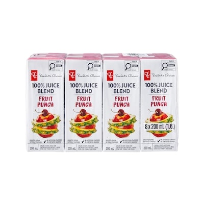 le Choix du Président Boîtes de mélange de jus à 100 %, punch aux fruits 8x200.0 ml, 0,34 $/100ml