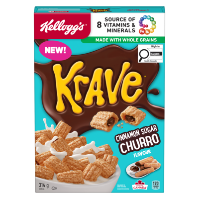 Kelloggs Krave Cereal Cinnamon Sugar Churro Flavour 306 g, $2.87/100g