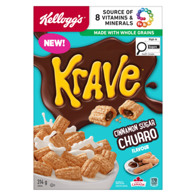 Krave Cereal Cinnamon Sugar Churro Flavour