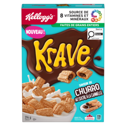 Kellogg’s Céréales saveur de churro au sucre à la cannelle Krave  306 g, 1,89 $/100g
